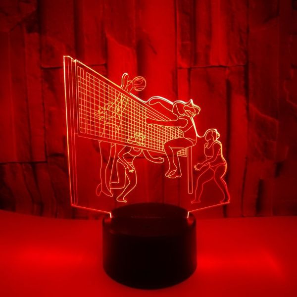 Quality 3D creative small table lamp Play volleyball 3D stereo lamp LED decoration personalized custom gift table lamp 3D night wholesale