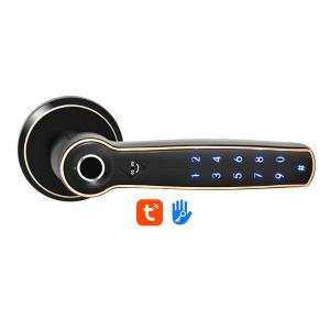 Cheap Wireless Smart Handle Door Lock Tuya WIFI Electronic Fingerprint Digital Password for sale