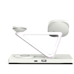 5 In 1 15W Fast Magnetic Wireless Charger Sation With Night Light 2W Accept