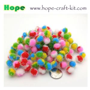 Assorted color & sizes soft shinning glittering Pom pom ball beads for hobbies