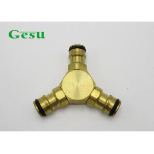 Cheap Brass 3 Way Hose Connector Quick Coupling Hose Connection 75x65.6x17mm for sale