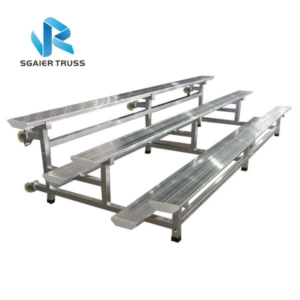 Portable 2 Row Aluminum Bleachers , Environmentally Friendly Padded Stadium