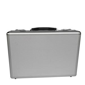 Funtional Aluminum Attache Case With Two Locks Silver ABS Pilot Case For