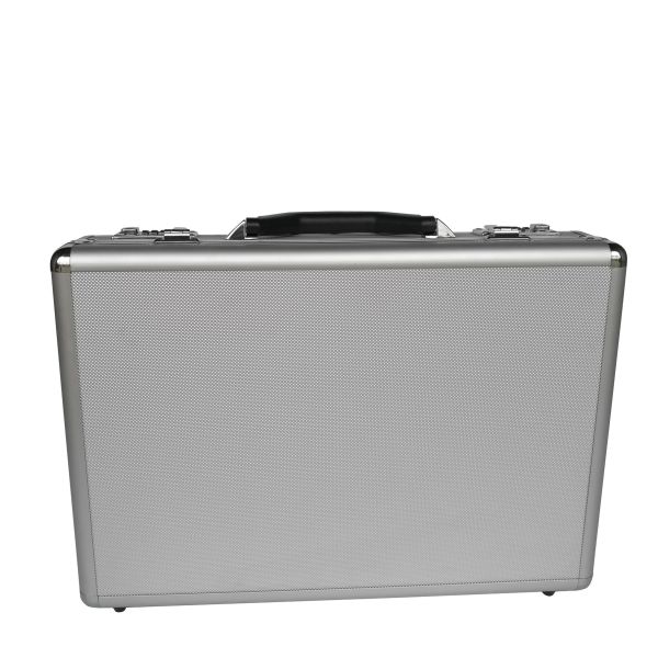 Funtional Aluminum Attache Case With Two Locks Silver ABS Pilot Case For