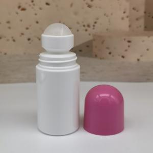 China PE Plastic Deodorant Stick Container 50ml Roller Ball Bottles With Arc Top Lid on sale