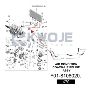 OEM F01-8108020 Auto Parts AIR CONDITION COAXIAL PIPELINE ASSY For Jetour X70