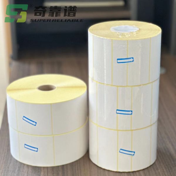Thermal Paper Sticker Barcode Sticker with Yellow Color Glassine Liner