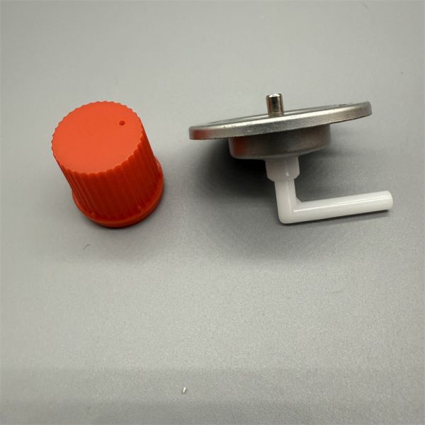 Lightweight aluminum gas canister valve for backpackers with instant-click fitting
