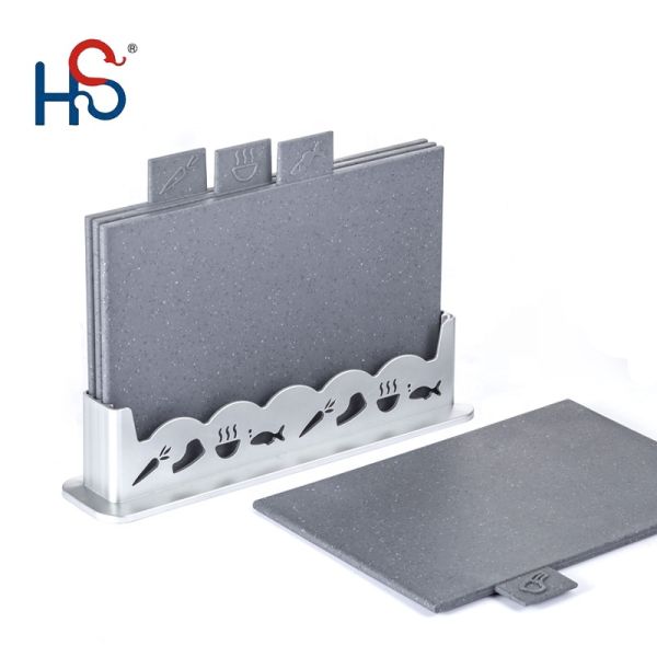 BPA Free 4-Piece Plastic Cheese Chopping Cutting Board with Antimicrobial Protection