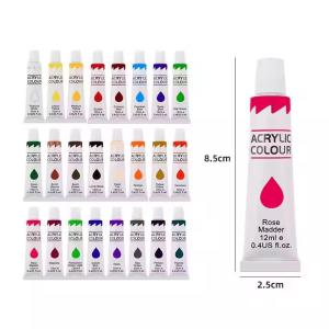 Cheap OEM 12 Colors Acrylic Paint Set For Canvas With Butter Consistency Great Coverage for sale