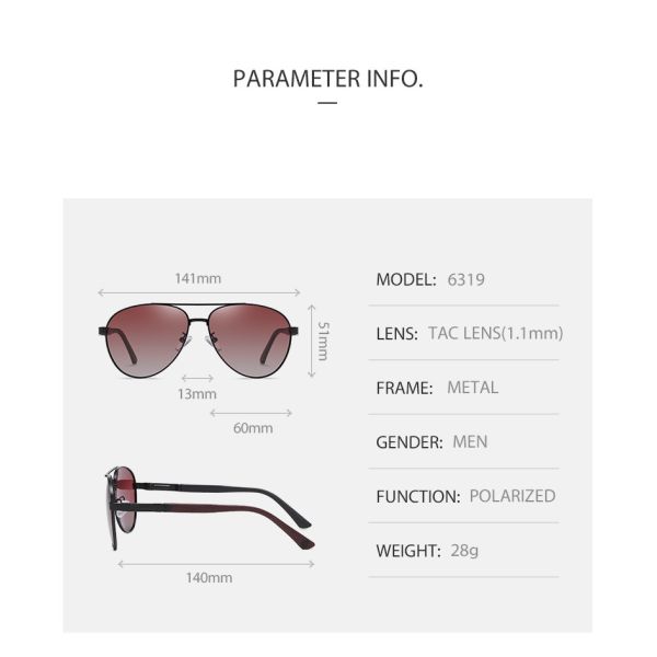 Aviator Metal Frame Sunglasses Custom Service With 60mm Lens