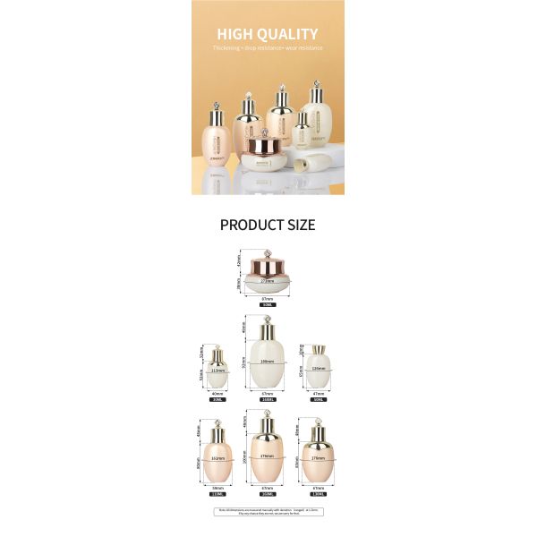 Luxury Gold Unique 50ml Face Cream Jar 100ml 120ml 150ml Toner Lotion Bottle Skincare Suit Packaging