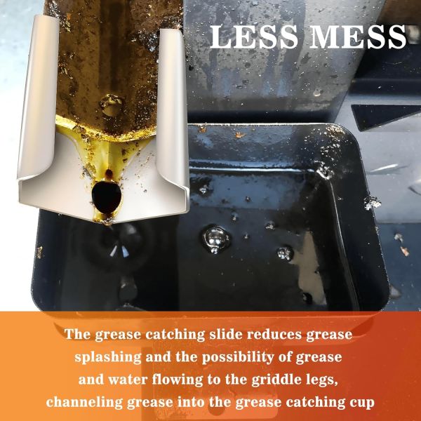 Grill Grease Collection Pan for Flat Top Grill Neatening/Storage Accessory Bundle