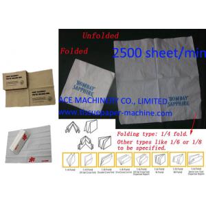 2600 Sheet / Min 1/8 Folding 2 Decks Paper Napkin Machine