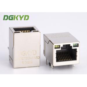 Metal Shielded 100MB RJ45 Integrated Magnetics Connector Module With POE Single