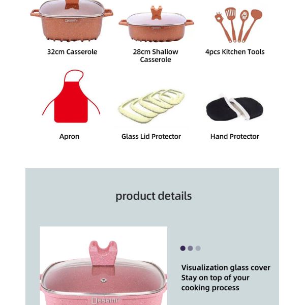 Wholesale Multifunction Pot And Pans Set 22pcs White Cooking Pot Sets Non-Stick Aluminum Cookware Sets