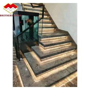 Cheap Natural Stone Stairs in Modern European Style with Cut-to-Size Big Slab Polished Tiles for sale