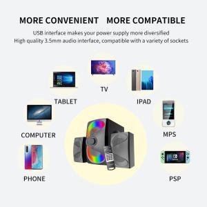USB/SD/FM/BT/Remote Control Speaker Active Surround Audio Subwoofer with LED