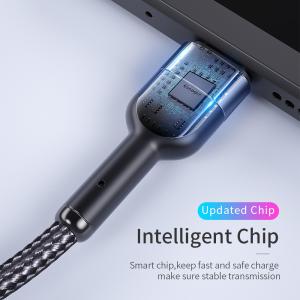 LED Mobile Charging Cable Nylon Fabric Braided Fast Charging Micro USB Data