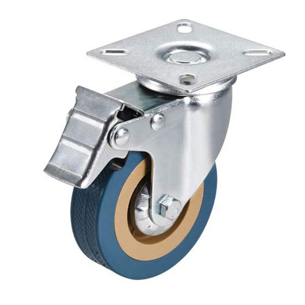 Blue Plastic Shopping Trolley Industrial Wheels Castor Wheel