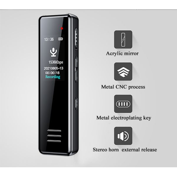 Professional Audio Small Digital Voice Recorders Dictaphone Sound Recorder Support MP3 Player Dictaphone