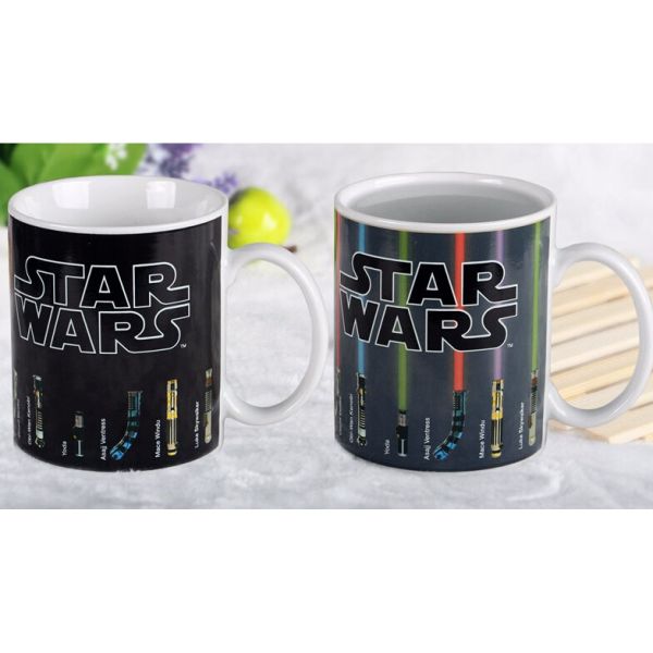Quality Star Wars Lightsaber Beams Up Heat Sensitive Magic Mug Hot Liquid Added wholesale