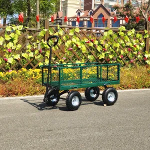 Foldable Detachable Garden Mesh Cart , Metal Spokes, Four Rubber Inflatable