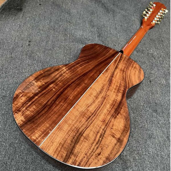 Custom 6 Strings Hawaiian KOA Top Solid Hawaiian Koa Back Sides Mahogany Neck Ebony Fretboard Cutaway K24ce Acoustic Guitar