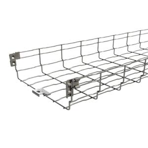OEM Grid Wire Basket Cable Tray 100mm Zinc Plated Ventilated