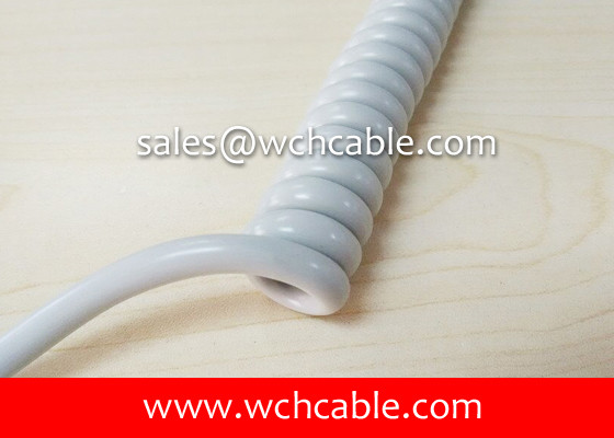 UL Curly Cable, AWM Style UL21534 24AWG 5C FT2 80°C 300V, PP / TPU