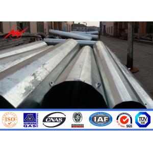 10 KV - 220 KV Polygonal Shape Electrical Power Poles With Cross Arm ISO 9001