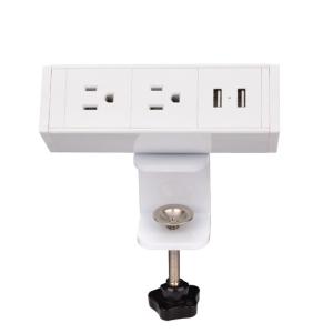 America Desktop Clamp Power Strip 2outlet and 2USB ETL passed