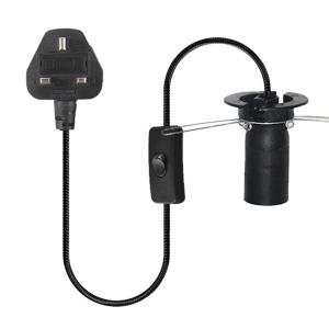 UK 3 Pin Salt Lamp Power Cord with E14 E27 Holder and Switch