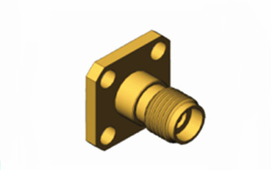 K2.92 Series Gold Plated 4-hole Flange Brass RF Coaxial Connector For 2 Semi -