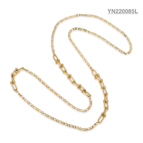 Quality 14k Gold Stainless Steel Layered Necklace Multiple Chain Stackable Necklace wholesale