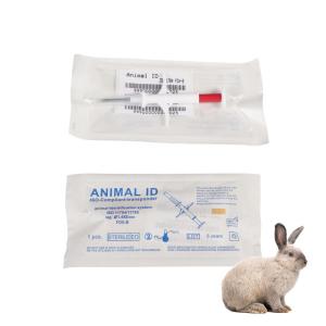134.2Khz RFID Animal ID Microchip Syringes With 1.4*8mm Bioglass Tags For Pet