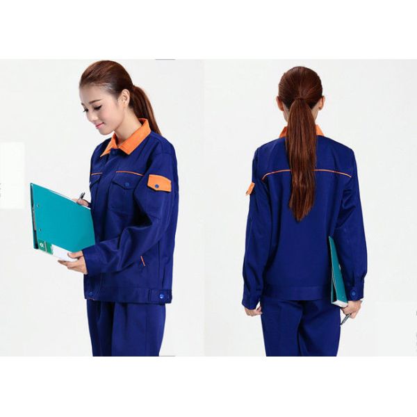 Quality Cool Mechanic Work Uniforms Sweat - Absorbent With Long Jacket And Dark Blue Pants wholesale