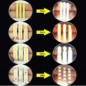 12v 24v 480led Ce Rohs 3 Flexible Light Cob Led Strip with Dimmer and Support