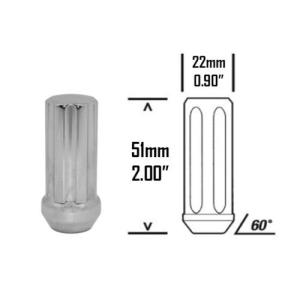 Shockproof Duplex Locking Lug Nuts Conical Seat With 3 / 16" Socket Drive