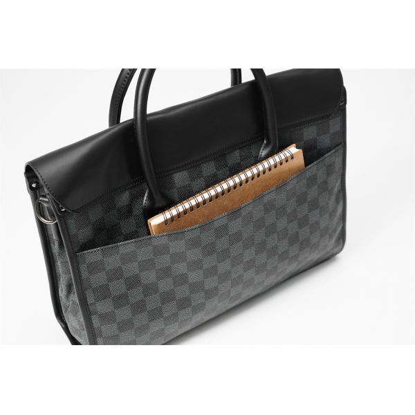 Classic Plaid Pattern Mens Business Briefcase for Business Trips and Laptop Storage