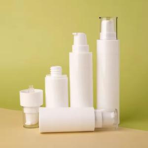 White PP Airless Pump Bottle 15ml 30ml Airless Serum Pump Bottles For Skincare