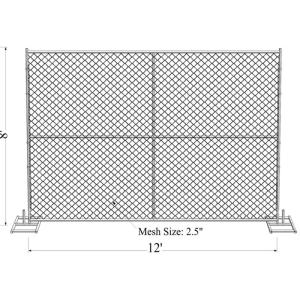 Cheap American Temp Chain Link Fence Fabric 6 Ft X 8 Ft Perimeter Patrol Panels for sale