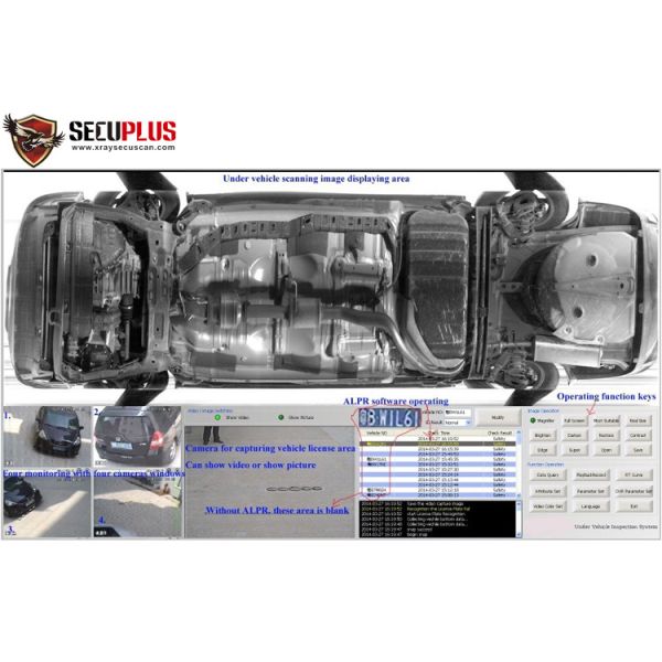 Stainless steel Under Vehicle Surveillance System inspecting undercarriage of auto in hotel / governments