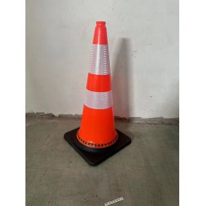 75cm Height Orange Top Traffic Cone with 10+15cm Reflective Film for High