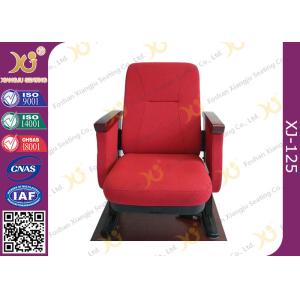 China Contoured Seat Cushion Auditorium Chairs Strong Metal Base With Wood Armrest on sale