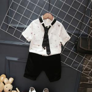 Summer Fashion Children's Outfit Sets Printed Clothes Kids Cotton Two-Piece Set