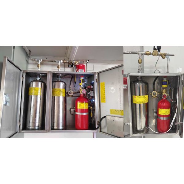 Quality Electromagnetic Type Kitchen Fire Suppression System Single And Double Bottle Group wholesale