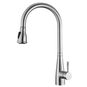 Gooseneck Stainless Steel Bar Faucet Brushed Nickel Multiple Spray Wand
