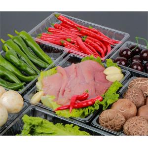 China OEM ODM Square Disposable 14*14*2cm Plastic Meat Packaging on sale