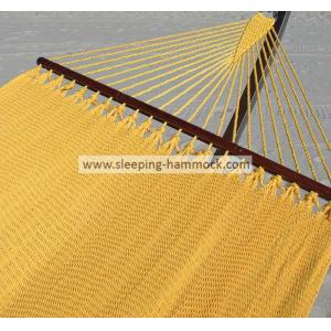 Indoor Otdoor Room Large Yellow Tight Weave Hammock With Wood Spreader 55 Inches